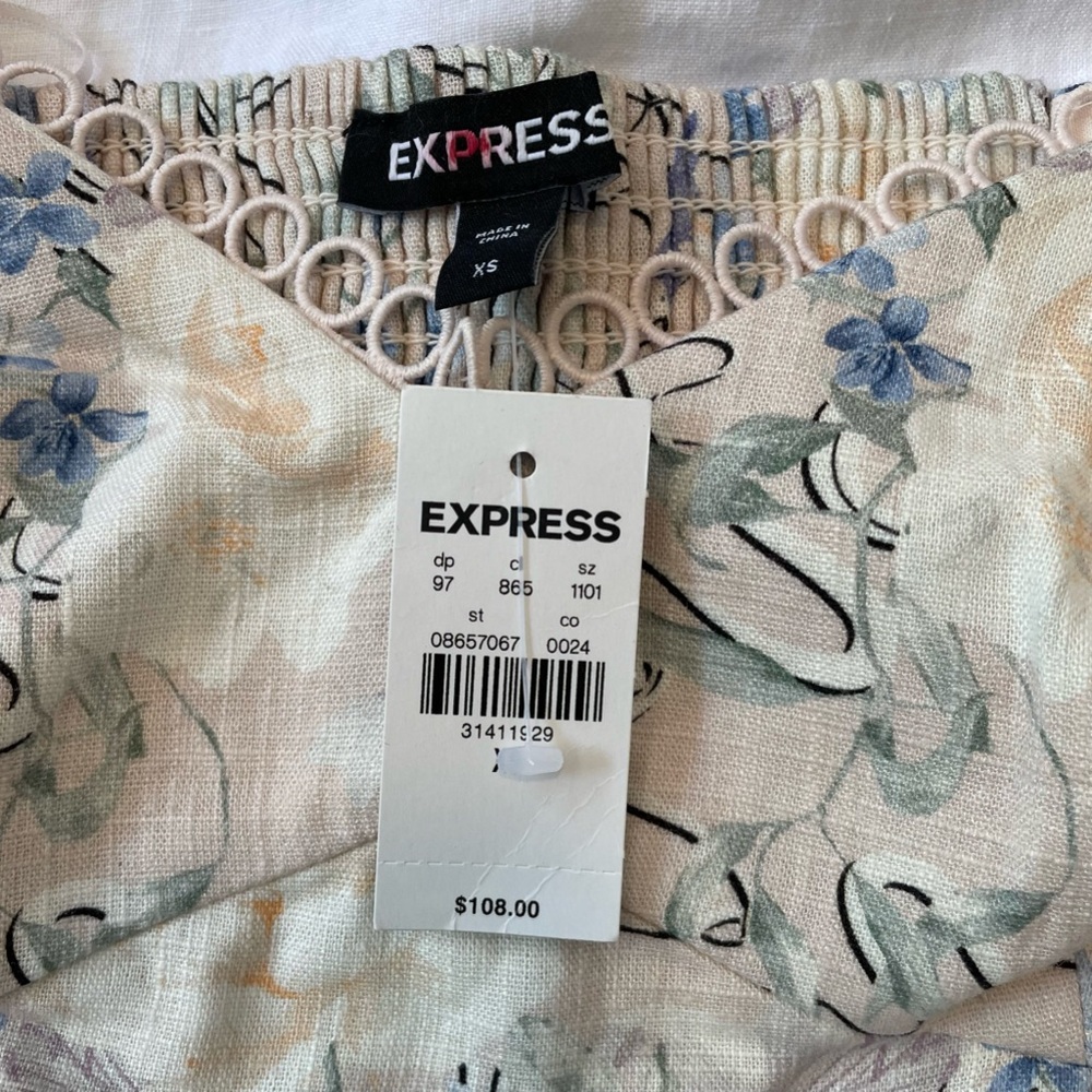 Express Floral Off The Shoulder Corset Peplum Top, XS NWT - Picture 10 of 11